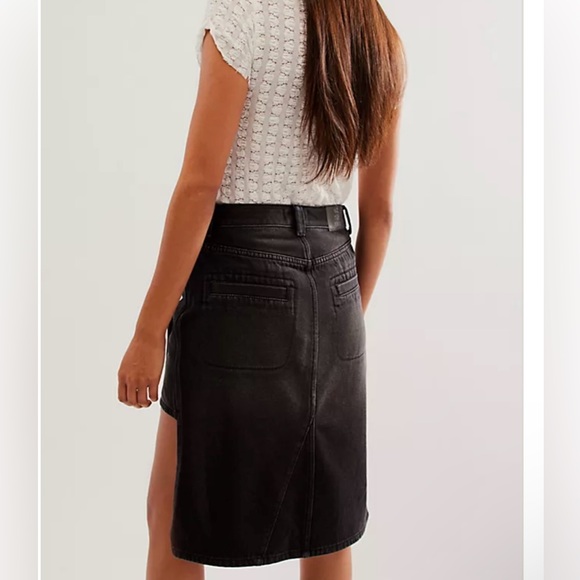 FREE PEOPLE We The Free Black On Tour Denim Wrap Skirt - Picture 3 of 6